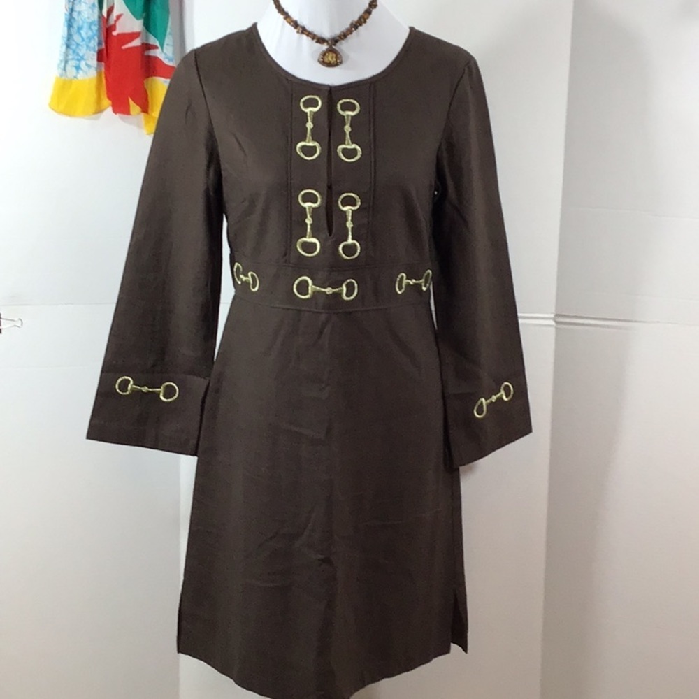CJ Laing embroidered linen shift dress
